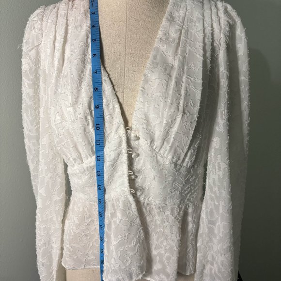 French Connection button down long sleeve devore blouse size 4 - Picture 16 of 16